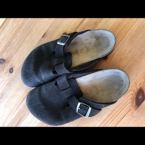Birkenstock Boston Soft Footbed Suede Black